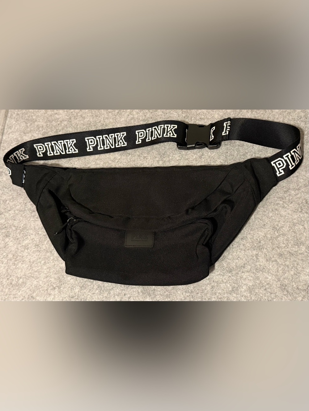 PINK Victoria's Secret Black Logo Strap Fanny Pack